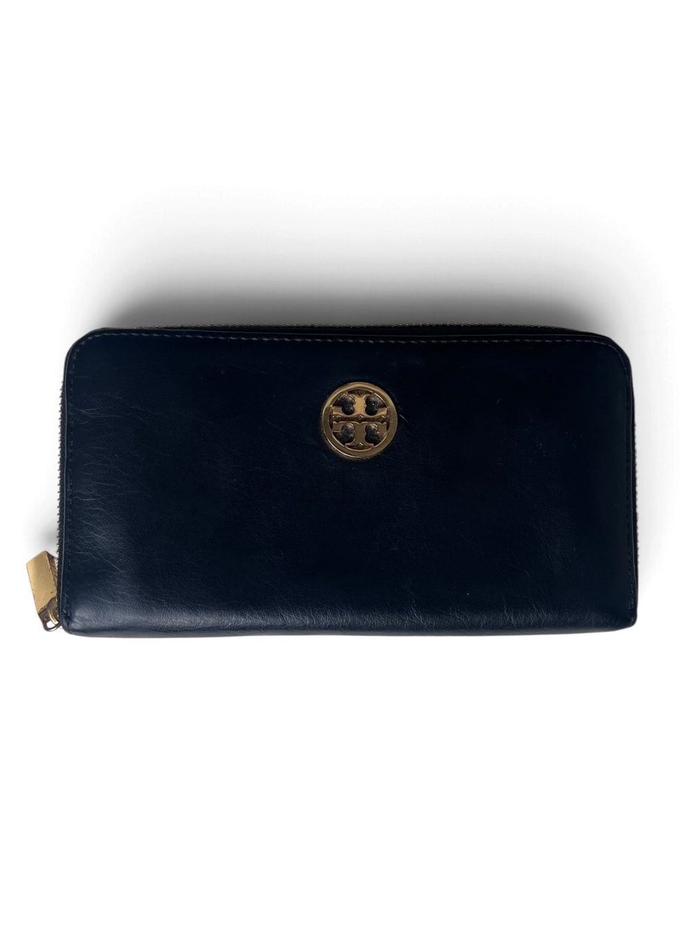 Tory Burch Carson Zip Continental Wallet Black Leather